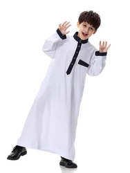 Quality Muslim Abaya Jubba Thobe For Boy Saudi Arabia Dubai Teenagers Long Robe Kids Islamic Clothing Ramadan Costumes Kaftan