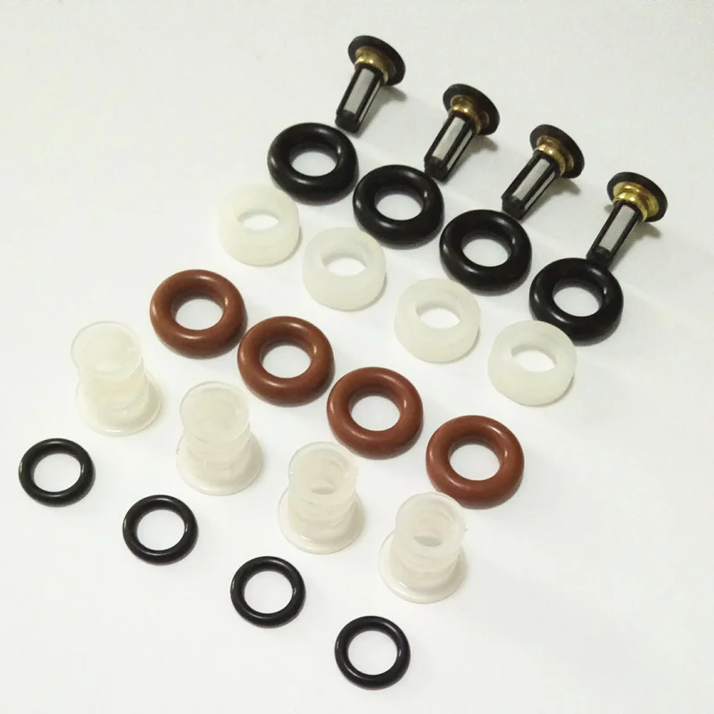 4set fuel injector repair kit for honda injection oem #16450 RCA-A01 16450PPAA01 15810-RAA-A01 replace filter orings washer caps