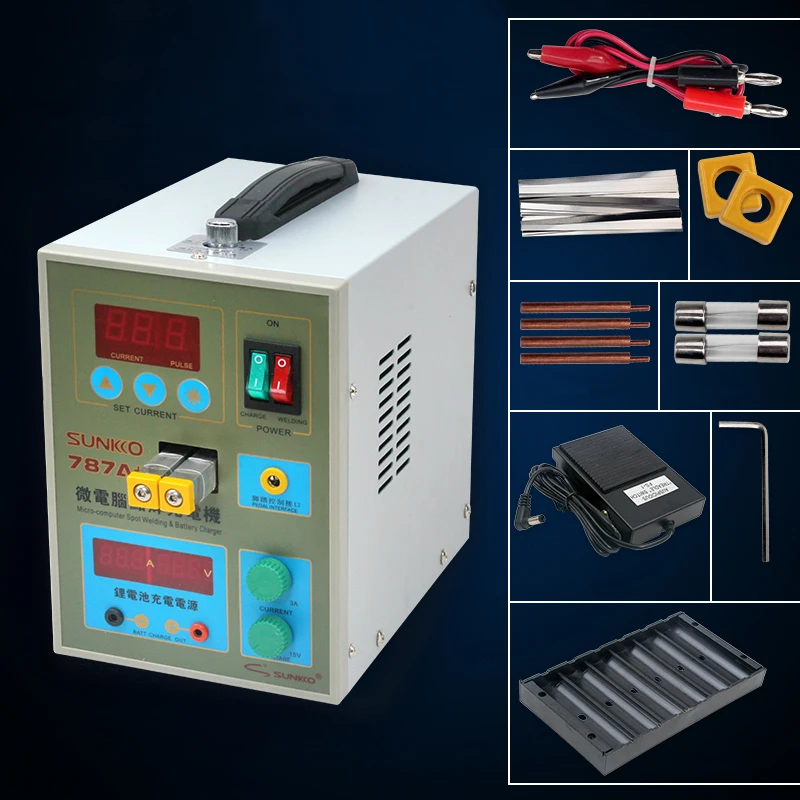 Spot Welder with LED light Battery Welder Applicable Notebook & Phone Battery Precision Welding Pedal 787A+ Battery Spot Welder