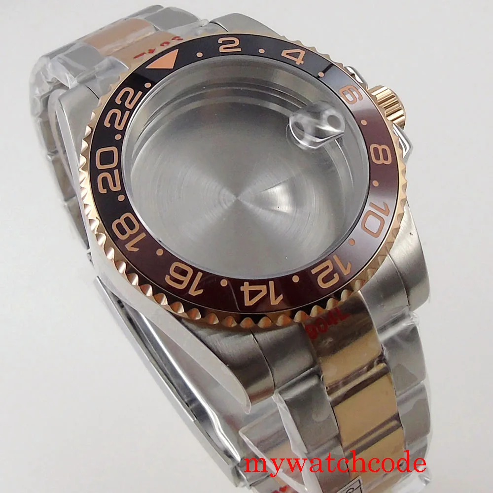 20bar impermeabile SUB Diving Watch Case Glass Back argento oro rosa per NH34 NH35 NH36 NH37 NH38 NH39 movimento