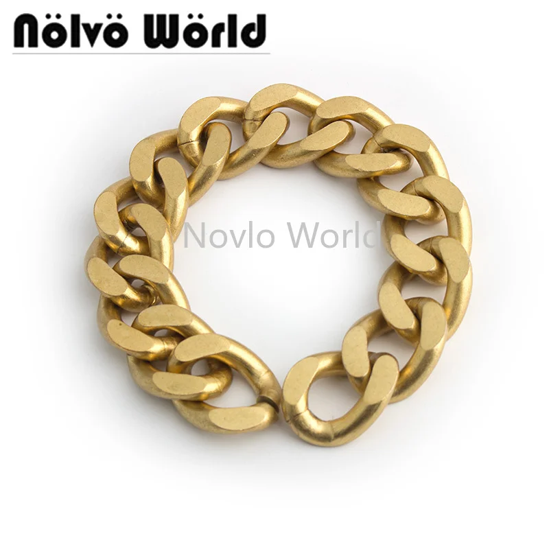 

Nolvo World 1-5 meters 7mm thick 26mm width Satin gold Aluminum chain New bag chain