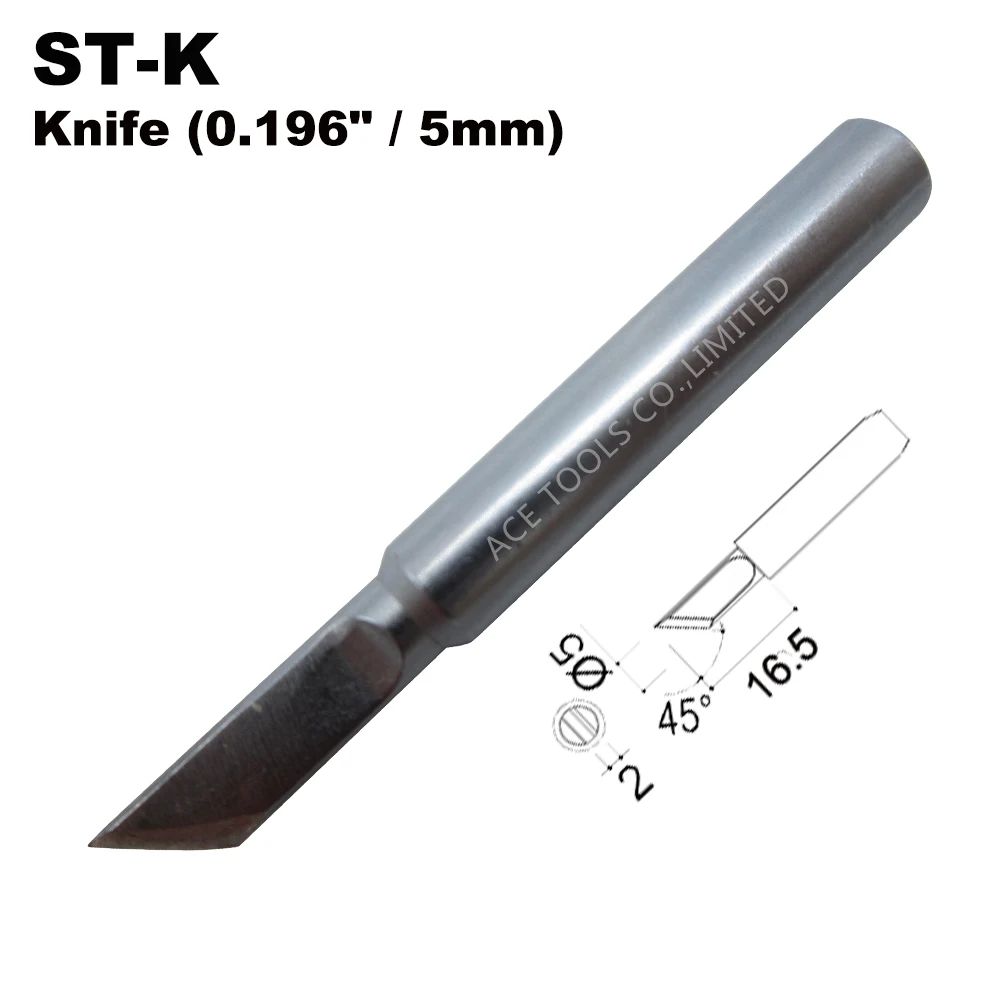 ST-K Replacement Soldering Tips Knife 5mm Fit WELLER SP40L SP40N SPG40 WP25 WP30 WP35 WLC100 Handle Iron