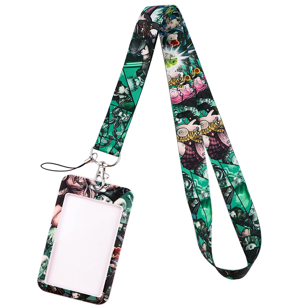 YL142 Anime Danganronpa Lanyard Badge Holder Keychain ID Card Pass Gym Mobile Phone USB Key Ring Neck Straps Accessories Gifts