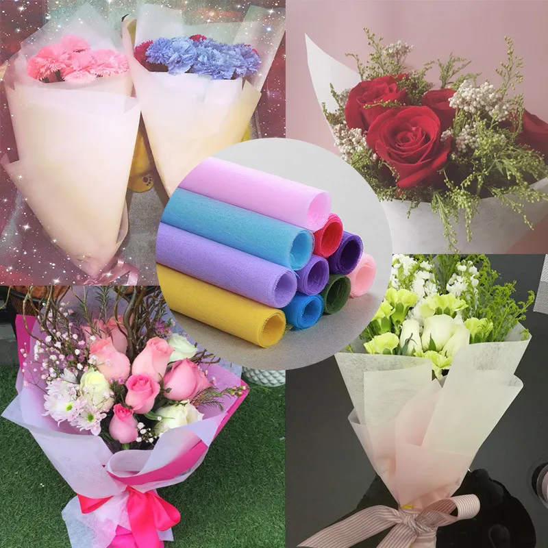 38sheet/pack Multipurpose Wine Single Color Tissue Flower Packaging Paper Bouquet DIY Decoration Handmade Craft Gift Wrapping