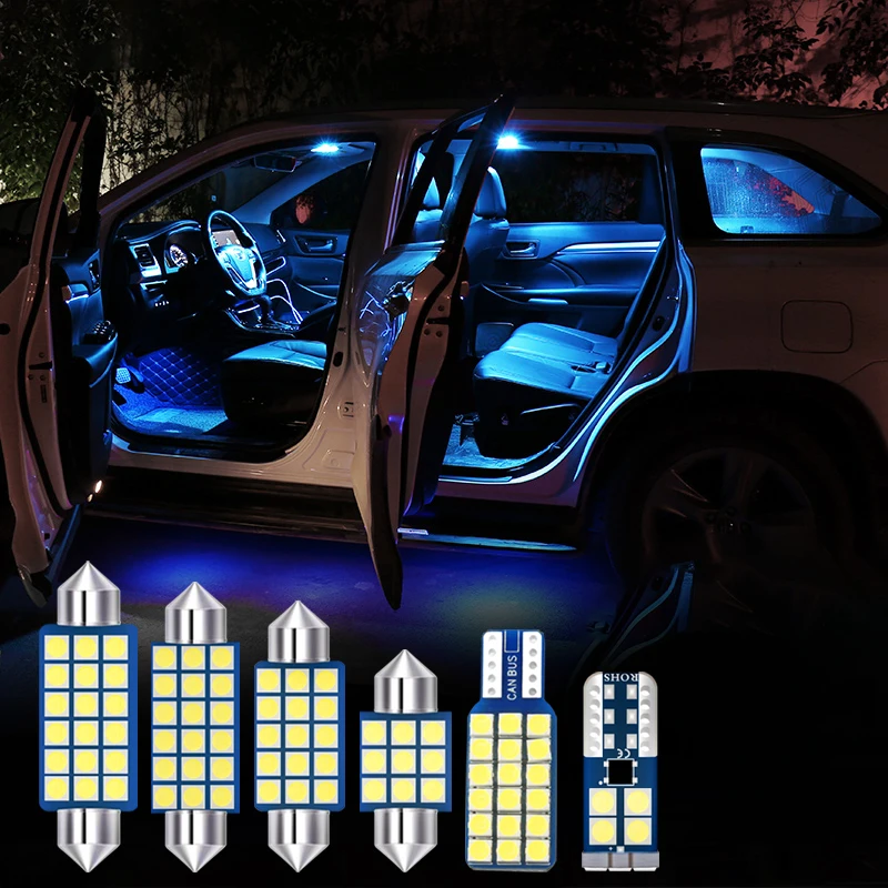 10x LED Bulbs Car Interior lights Kit Ambient Foot Lamp For Kia Optima K5 2011-2017 Dome Reading Mirror Makeup Lights Trunk Lamp