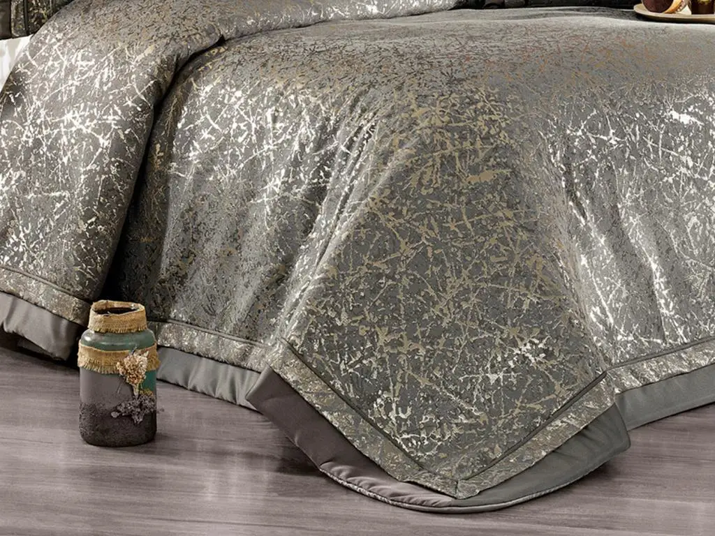 Viola Double Bed Cover Set Gray