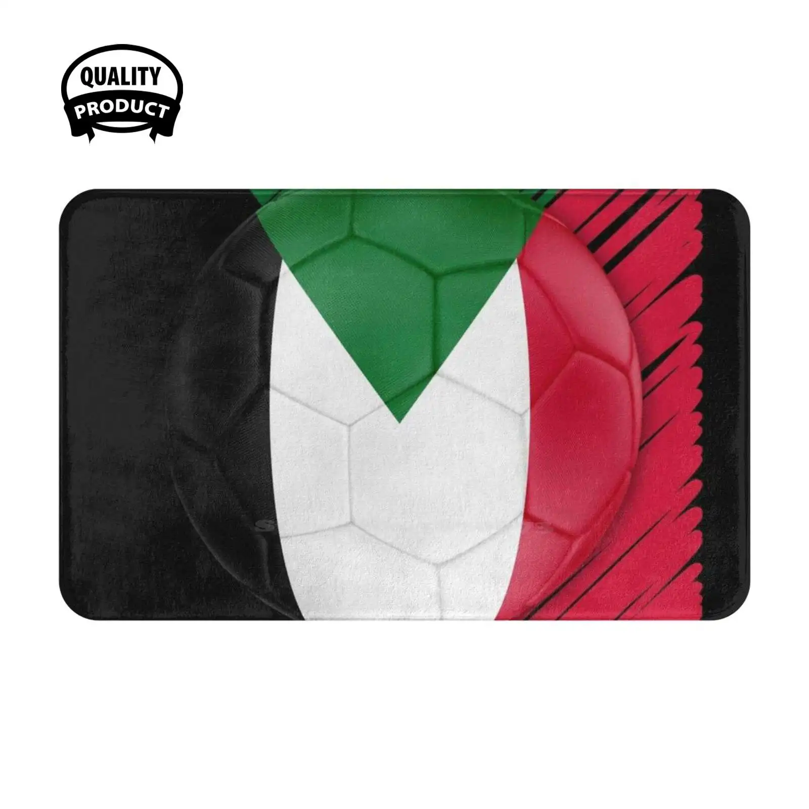 Sudan Football Flag Soft Cushion Home Carpet Door Mat Car Rug Sudanese National Flag Competition Sports Futbol Player Soccer