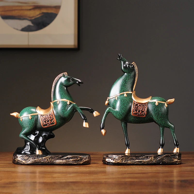 

Horse Furigine Nordic Hand Painted Resin War Horse Home & Office Decoration Refined Gift TV Cabinet Furnishings