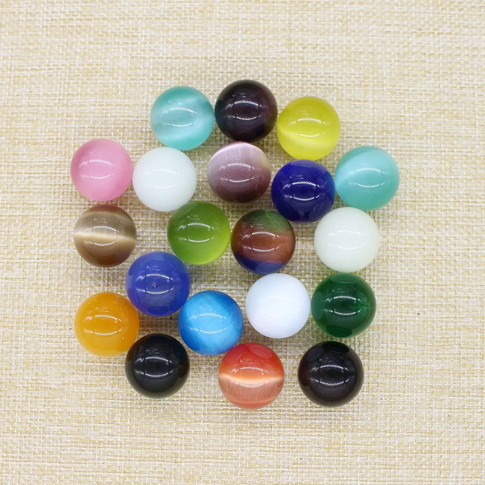 

Z Novelty in 2020! No holes! Synthetic cat eye round beads, 20mm opal loose spacer beads for jewelry making, 20pcs/wholesale