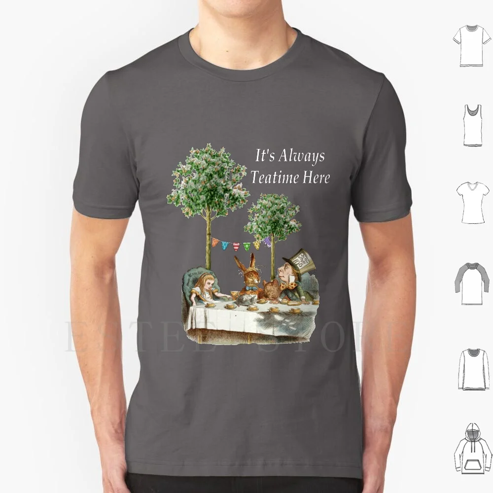 

Футболка Alice In The Tea Party с принтом Хлопок Alice In The Tea Party Ts Always Tea Time Here Alice Down The Rabbit Hole Rabbit