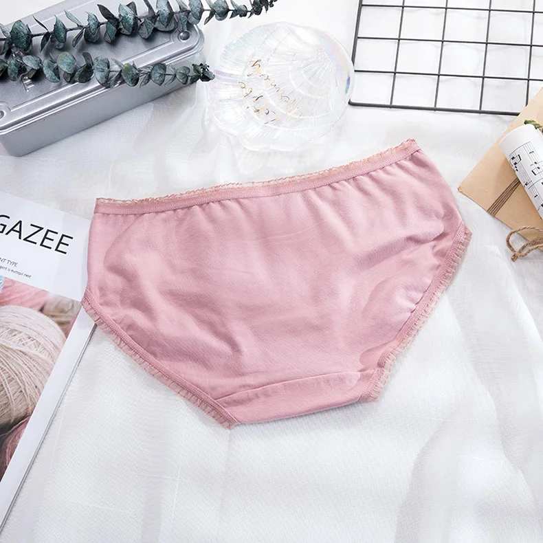 New Style 5pcs/lot New Ladies Briefs Sexy Low-waist Panties Cotton Women\'s Bow-knot Underwear AM814