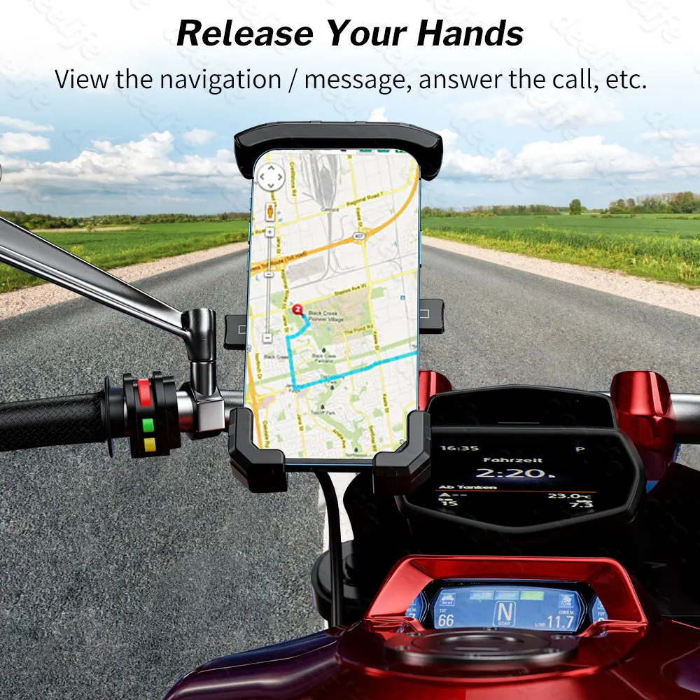 Deelife Phone Holder Motorcycle Wireless Charger Mobile Support for Moto Motorbike Scooter Handlebar Mount Smartphone Stand