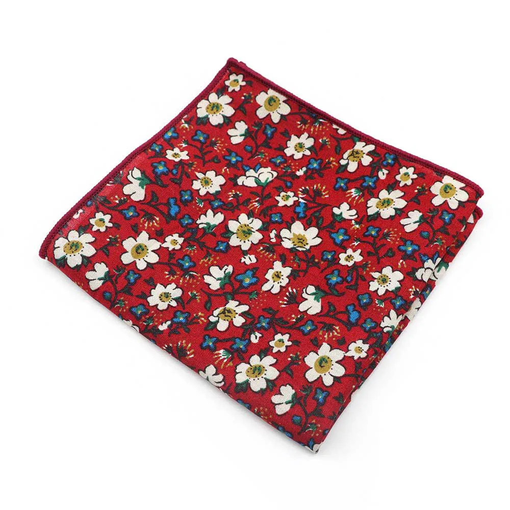 Men's Floral Pocket Square, Retro Style