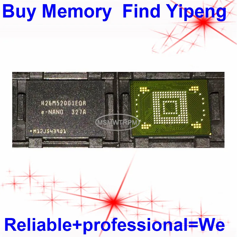 

H26M52003EQR BGA169Ball EMMC 16GB Mobilephone Memory New original and Second-hand Soldered Balls Tested OK