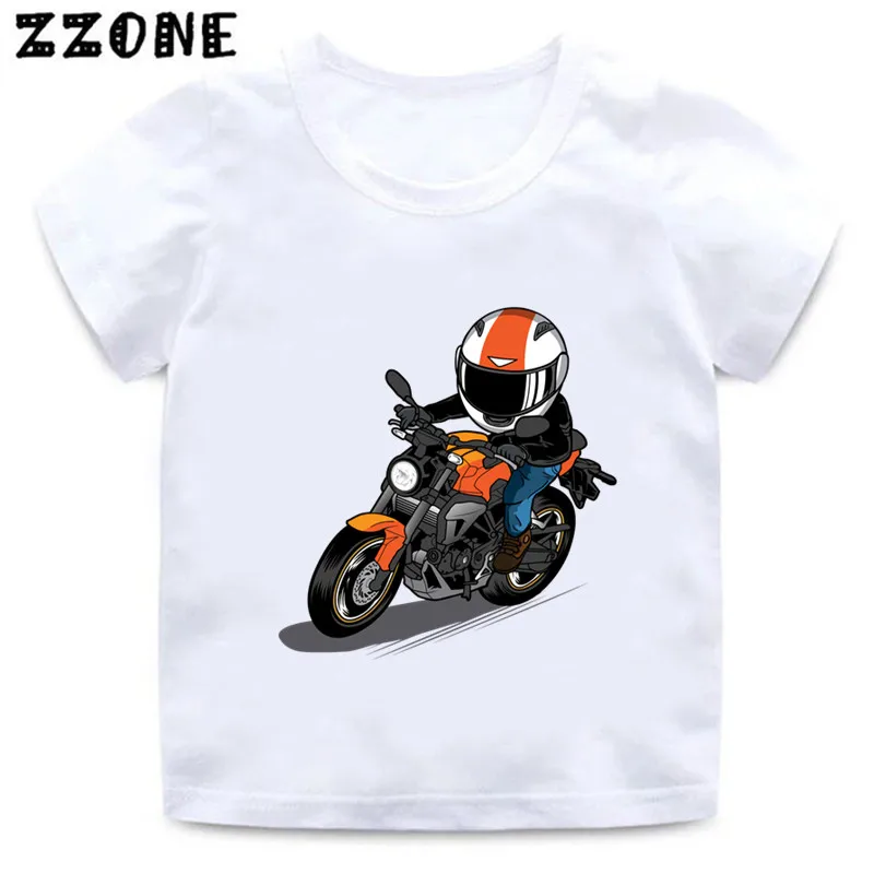 Motorcycle Motocross Print Kids T-Shirt Baby Boys Cartoon Funny T shirt Summer Short Sleeve Children Streetwear Tops Girls Cloth