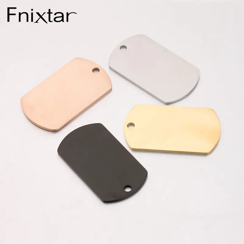 Fnixtar 20Pcs Stainless Steel Dog Tag Charms Mirror Polish Charms DIY Making Necklace Bracelet Keychain Charms For Women Jewelry