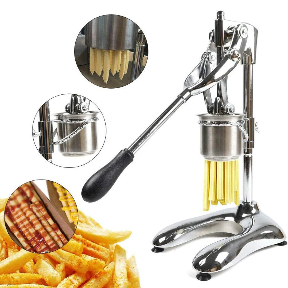 

Manual Long French Fries Maker Machine Stainless Steel 30cm Potato Strips Machine Fried Chips Squeezer Extruder 12 Holes