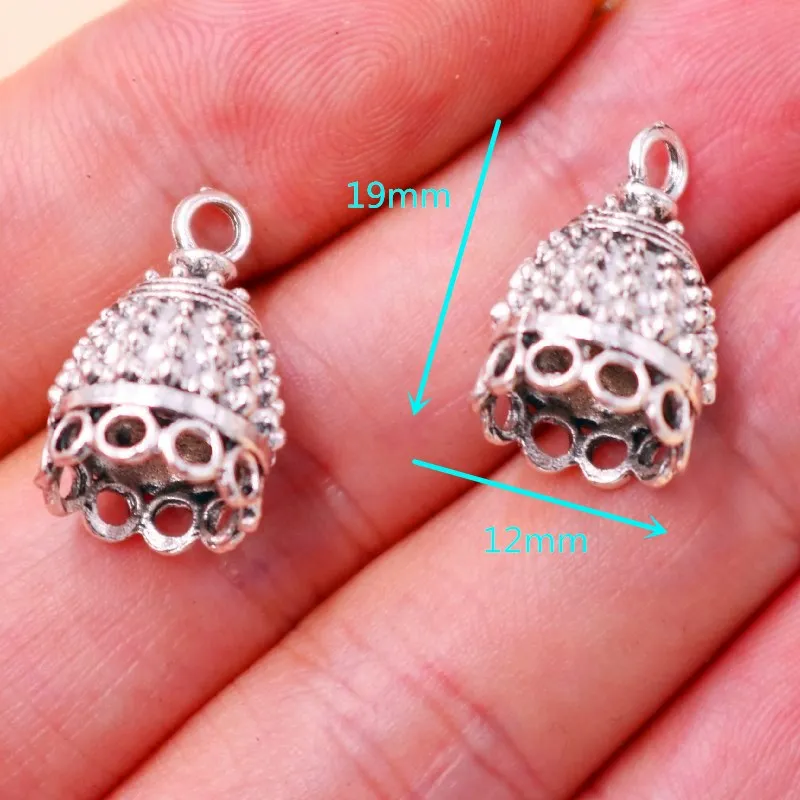 10 قطعة الفضة مطلي ثلاثية الأبعاد بورما بوذا معبد موصلات أقراط سوار شرابة قبعة لوازم Charms بها بنفسك السحر لصنع المجوهرات الحرف #6