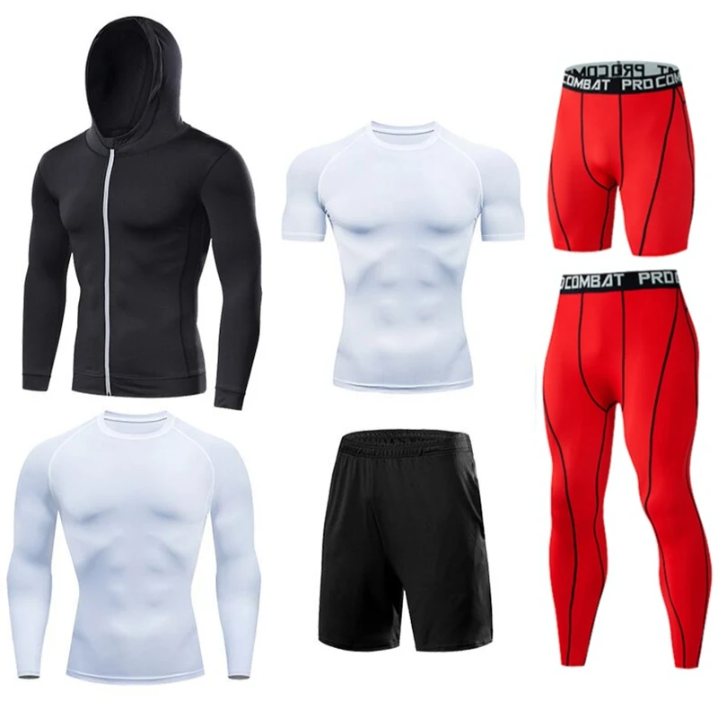 Herren-Lauf-Kompressions-T-Shirts, schnell trocknend, Fußballtrikot, Fitness, eng, Sportbekleidung, Fitnessstudio, Sport, kurzärmeliges Hemd, atmungsaktiv – Detail 28
