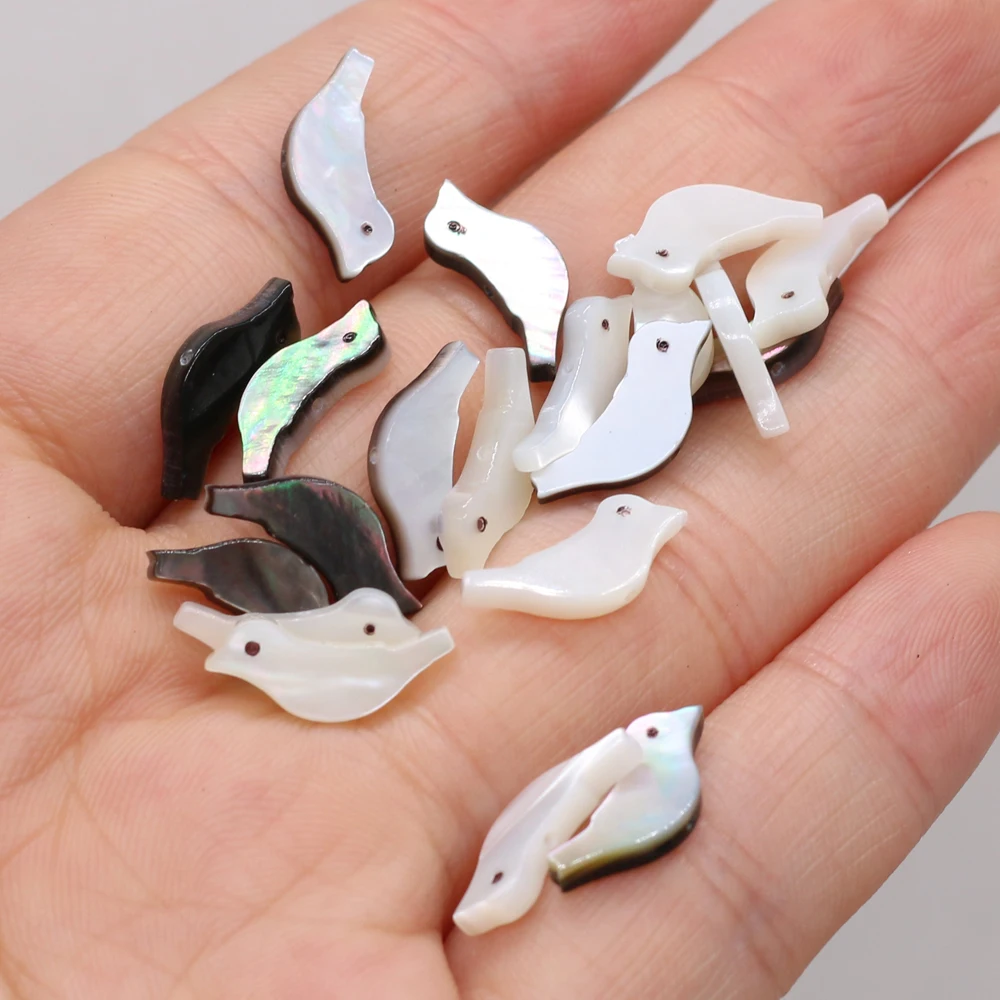 5Pcs Cute White Bird Shell Beads Bird Shape Natural MOP Mother of Pearl Beads For Jewelry Making DIY Necklace Earring Bracelet