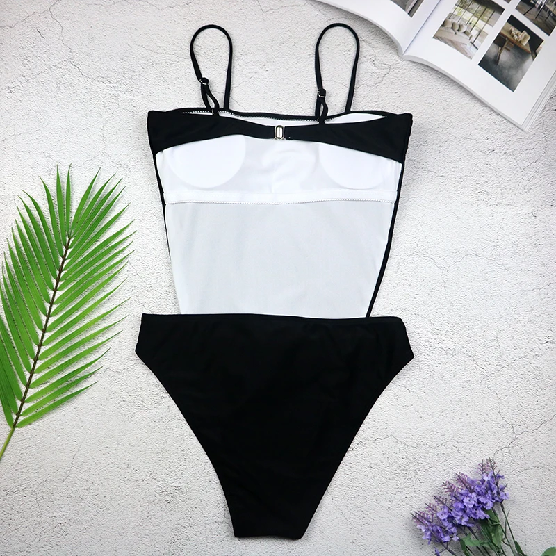 2025 Sexy Swimsuit Women Swimwear One Piece Halter One Piece Push Up Swimsuit Bandage Bathing Suit Wear Female Beachwear 3336