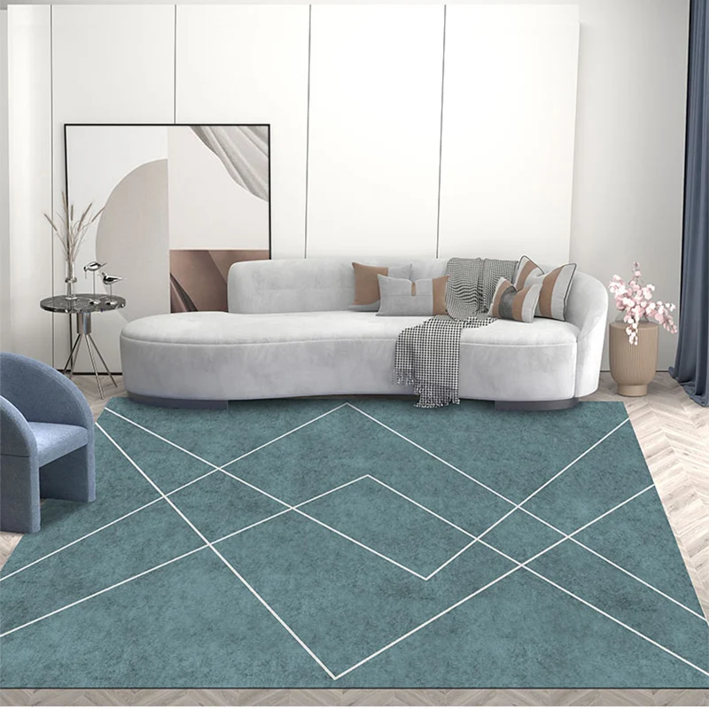 

Dark Green Nordic Area Rug for Living Room Geometry Pattern Non-slip Carpet Kid Bedroom Rug Soft Shaggy Rugs for Children Rooms