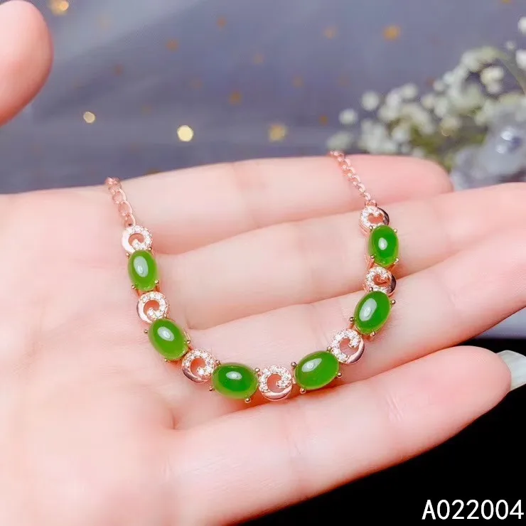 

KJJEAXCMY Fine Jewelry 925 Sterling Silver inlaid Jasper women hand bracelet elegant support detection