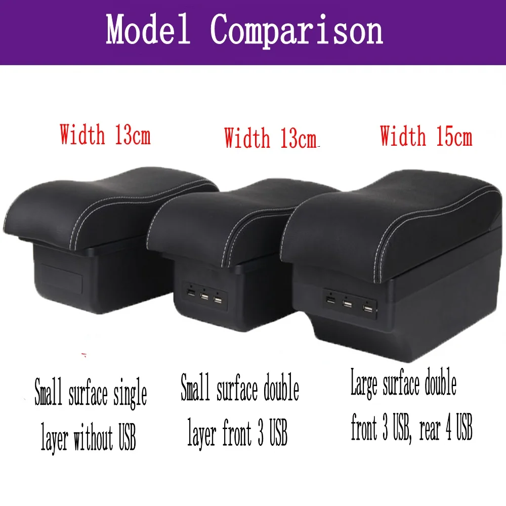 For KIA Cerato Forte Armrest Box car styling PU Leather central Store content box kia armrest box with cup  phone holder USB