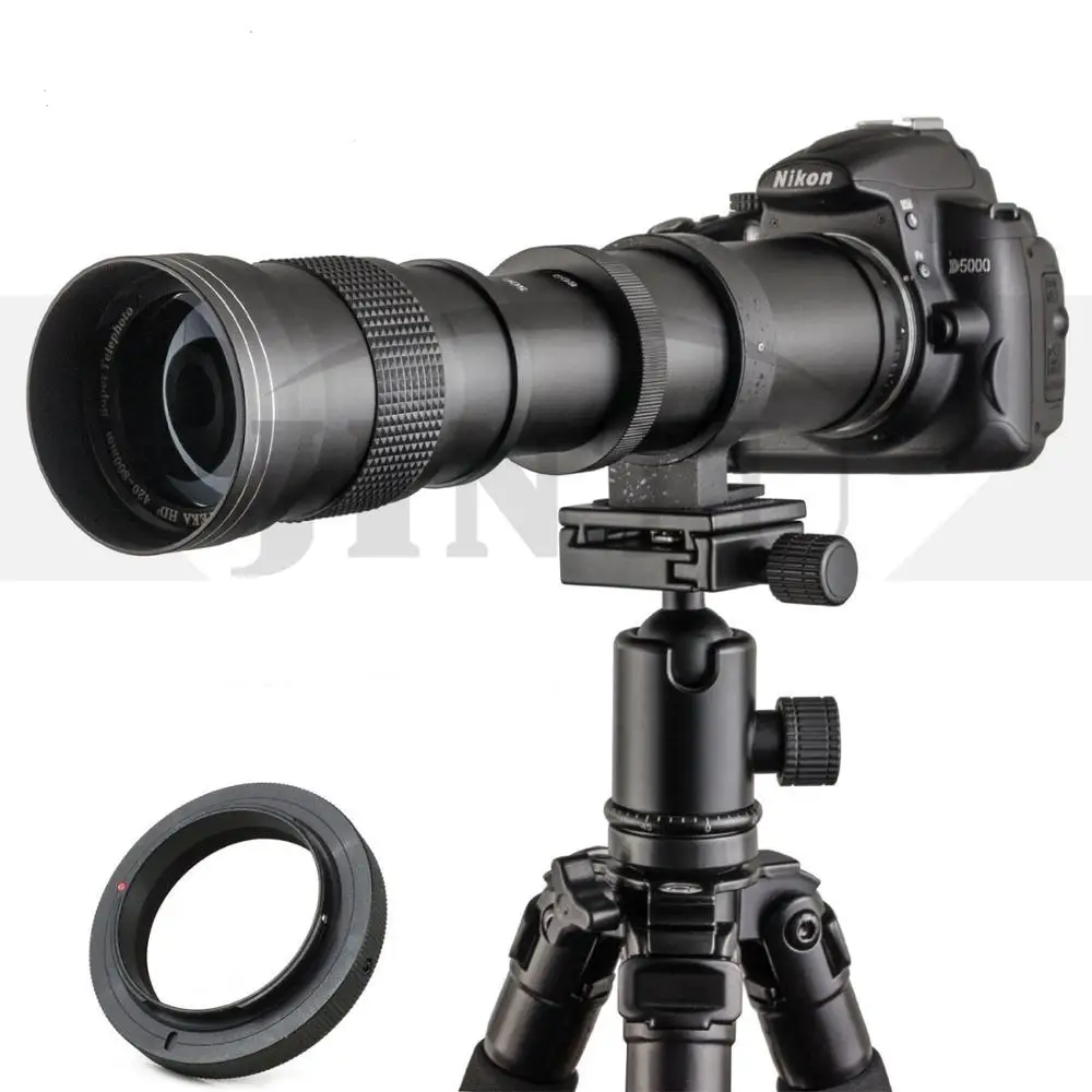 Obiektyw teleobiektywowy JINTU 420-800mm f/8.3 z ręcznym ustawianiem ostrości do Canon EOS 60D 77D 70D 80D 90D 650D 750D 800D 7D T7i T7s T7 T6s z torbą