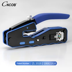 CNCOB RJ45 Crimp Tool Pass Through Cutter Cat6 Cat5 Cat5e 8P8C Modular Connectors Wire Network Tool Cable Crimper