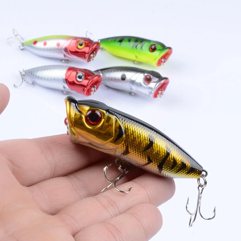 East Rain 6.5cm/11.8g 3pcs/Lot ABS Painted Popper Topwater Lures for Freshwater Saltwater Fishing Free Shipping