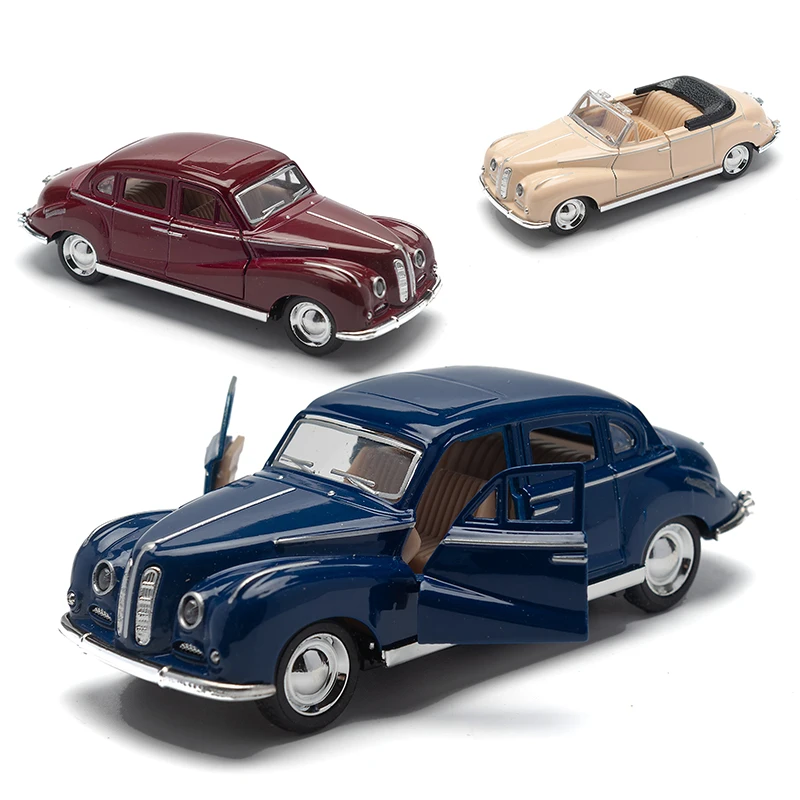 1:32 Alloy Diecast BMWS Cabriolet Vintage Car Model Classic Pull Back Car Miniature Vehicle Replica For Collection Gift for Kids