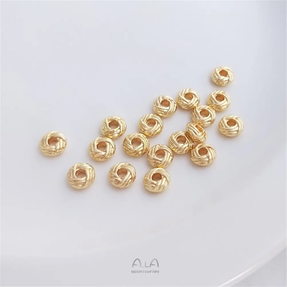 14K placcato oro ananas nodo sciolto perline 3x6mm divisore bobina fatto a mano fai da te accessori testa braccialetto