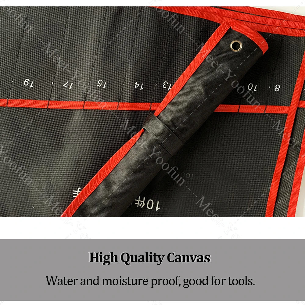 Practical Canvas Tool Bag Wrench Roll Up Foldable Spanner Organizer Pouch Case Hand Tool Storage Bags