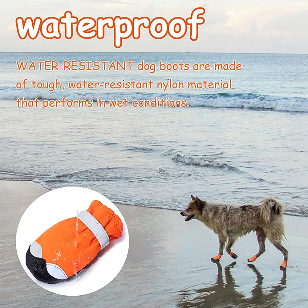 Pet Dog Shoes For Sports Mountain Wearable For Pets PVC Soles Waterproof Reflective Dog Boots Perfect for Small Medium Large Dog