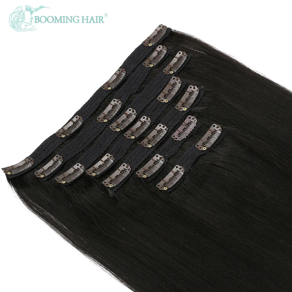 Deep Wave Clip In Hair Extension Straight Synthetic 24 Inches Long False Hair Extensions Curly Weave 613 7PCS Full Head BOOMING