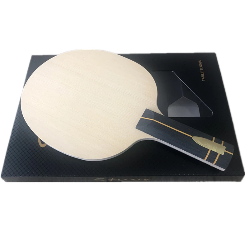 Stuor Nobilis Gold Carbon Fiber Hinoki Table Tennis Blade Ping Pong Racket 7 layers With Built-out Paddle Racket for Fast Attack