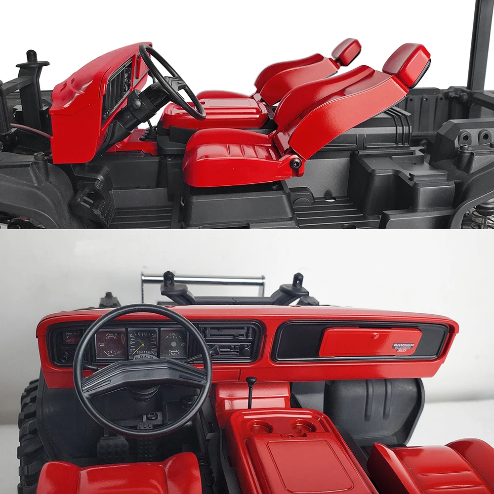 YEAHRUN RC samochodów kompletne wnętrze ciała Shell Cab Seat Kit dla 1/10 gąsienica RC TRX-4 TRX4 Bronco DIY elementy dekoracyjne