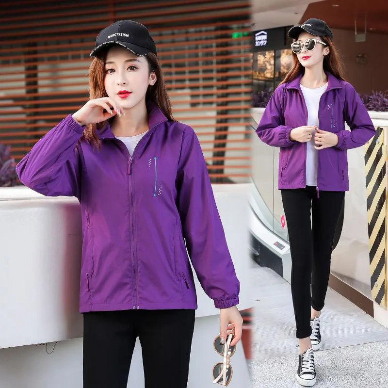 

Women's Jackets 2024 Spring Causal Windbreaker Women Basic Jackets Coats Zipper Lightweight Jackets Bomber Famale Coat