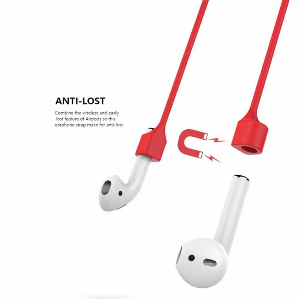 Magnetic Anti-Lost Wireless Earphone Hanging Rope Cable Lanyard For Air Pods 1 2 Silicone Lanyard Earphone Anti-Lost Cord