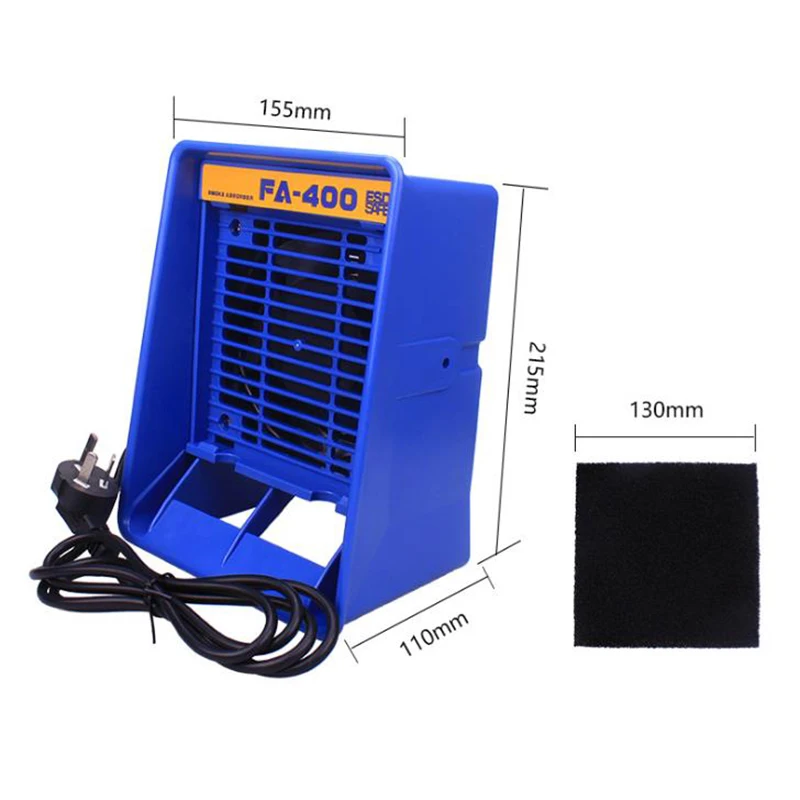 220V/110V Solder Iron Smoke Absorber Fume Extractor Soldering Air Blower Desktop Exhaust Fan Ventilator Smoke Absorb Machine