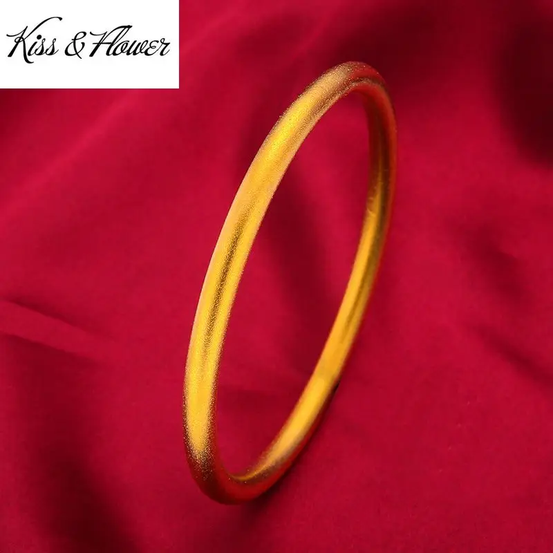 

KISS & FLOWER BR06, ювелирные украшения оптом, для женщин, для девочек, для дня рождения, свадьбы, подарок 5 мм, 60/62 мм, 24 к золотистый браслет