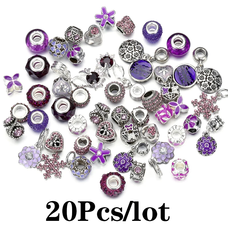 20Pcs/lot 9 Colors Special Offer Mixing Random Shipment Charm Beads Pendant Fit DIY Bracelets For Women Jewelry Making Wholesale