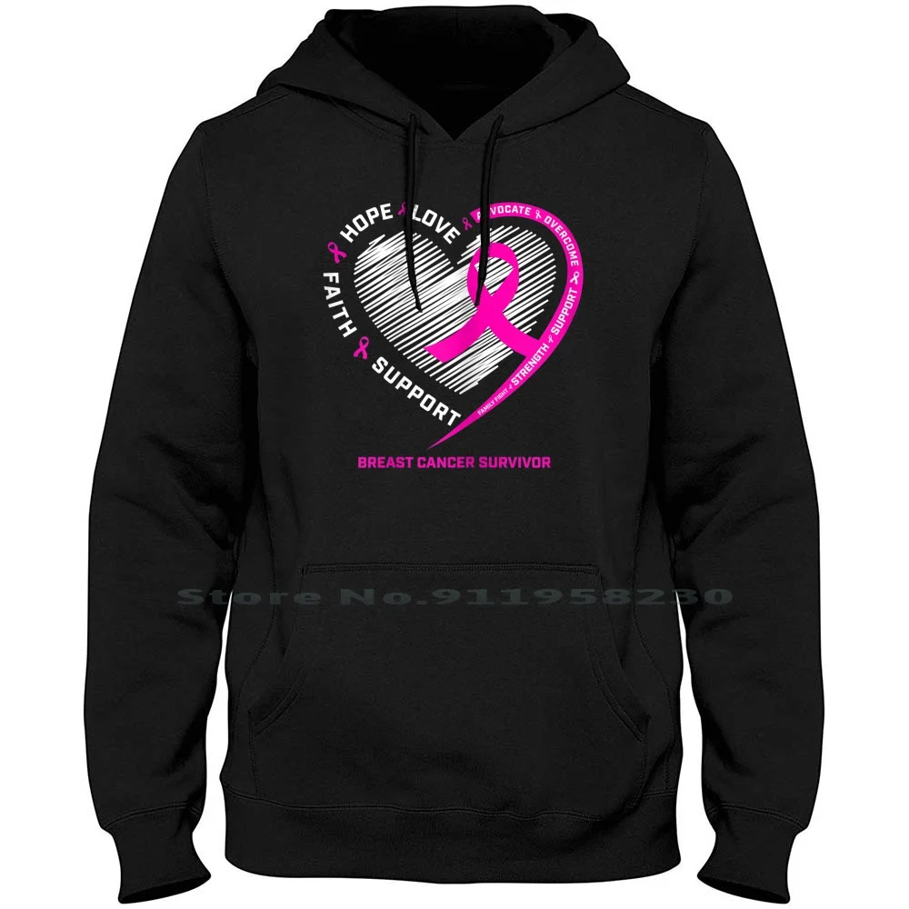 Pink Breast Cancer Survivor Men Women Hoodie Sweater 6XL Big Size Cotton Cancer Survivor Survivor Pink East Ink Ast St Pi