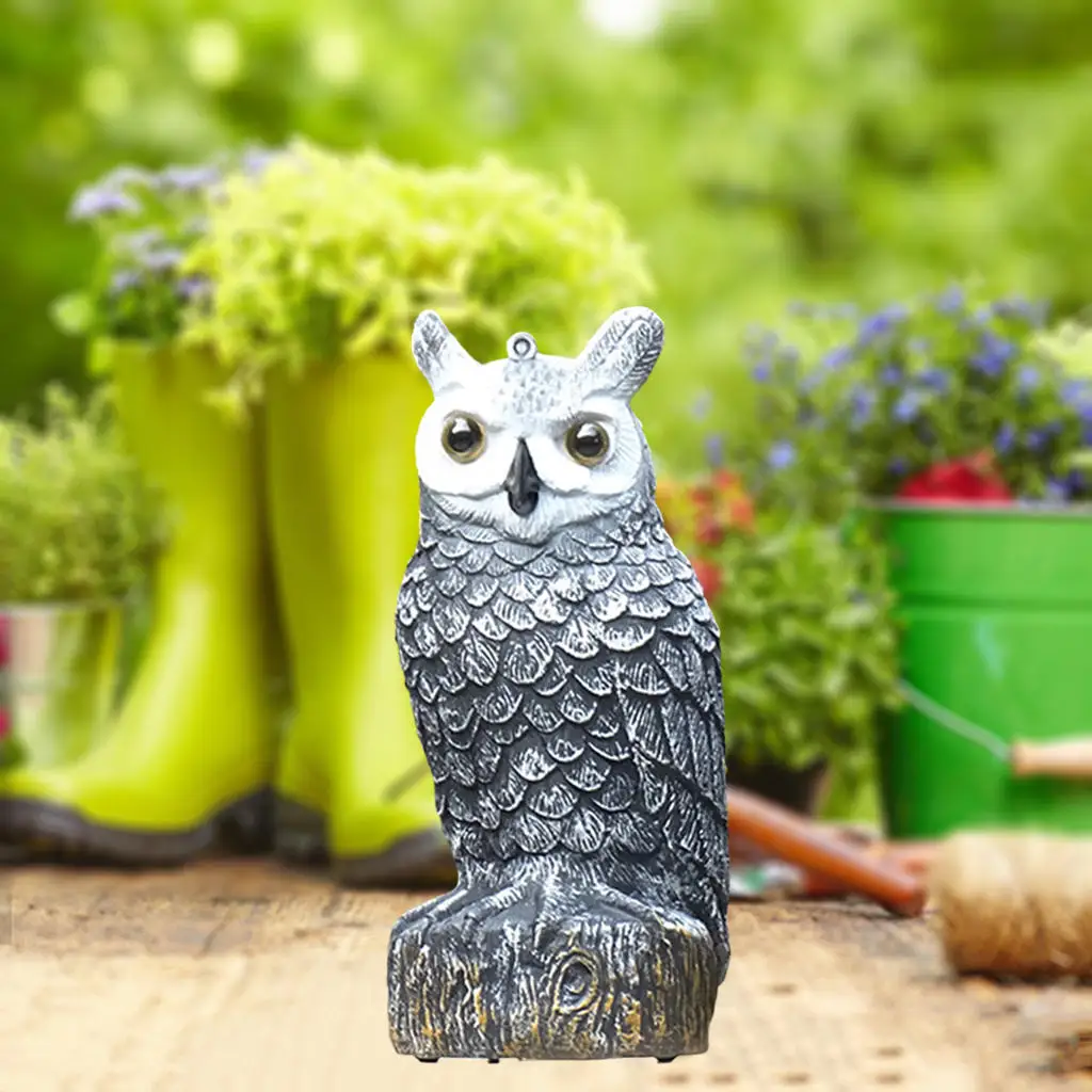 Plastic Owl Bird Scarecrow Decoy Effective Nature Enemy Pest Repellent Decor Statue Owl Bird Deterrents for Garden Yard Outdoor