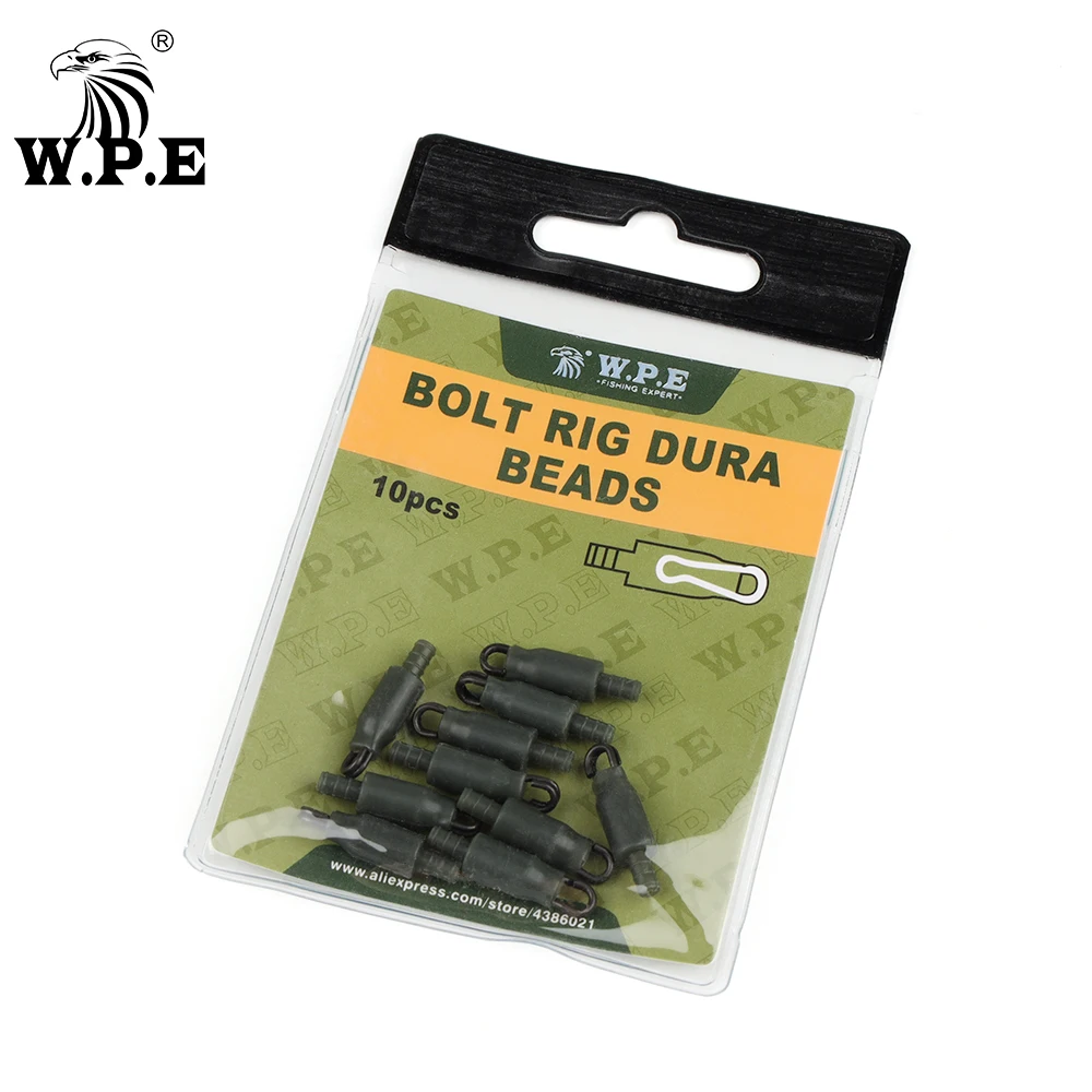 W.P.E 10pcs Carp Fishing Accessories Bolt Rig Dura Beads Method Feeder Connector Carp Fishing Line Link Fishing Tackle Pesca