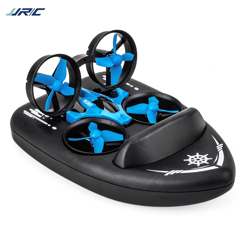 Upgraded JJRC H36F Mini Drone Helicopter 2.4G 4CH 6-Axis Gyro Speed 3D Flip Headless Mode RTF Boat Car Water Ground Air  3-mode