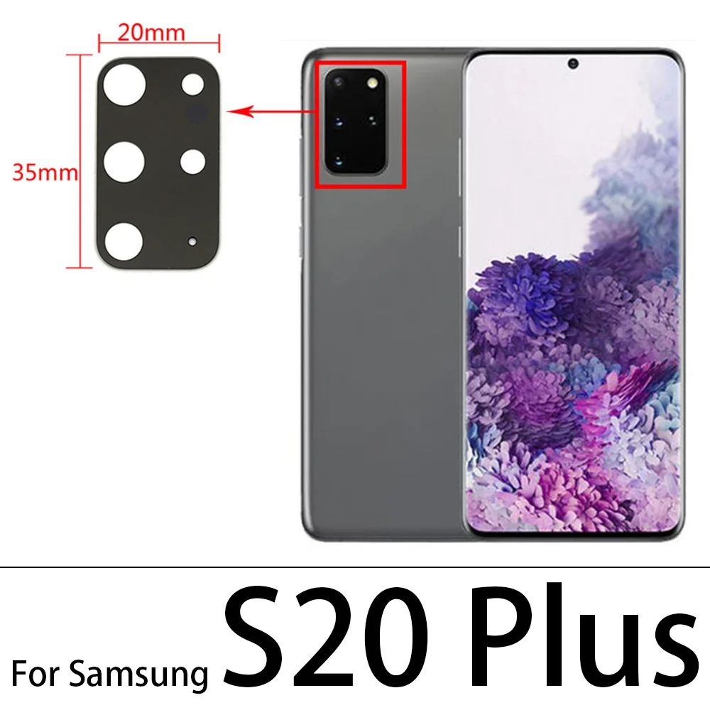 2PCS Back Rear Camera Glass Lens With Glue For Samsung S8 S9 S10 S10e 5G S20 Plus / S20 Fe / S20 Ultra / Note 9 10 Lite Plus