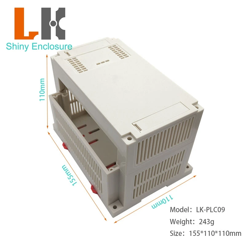 155x110x110mm Abs Project Box Case Din Rail Plastic Electronics Housing PLC Abs Enclosure Small Electronic Box