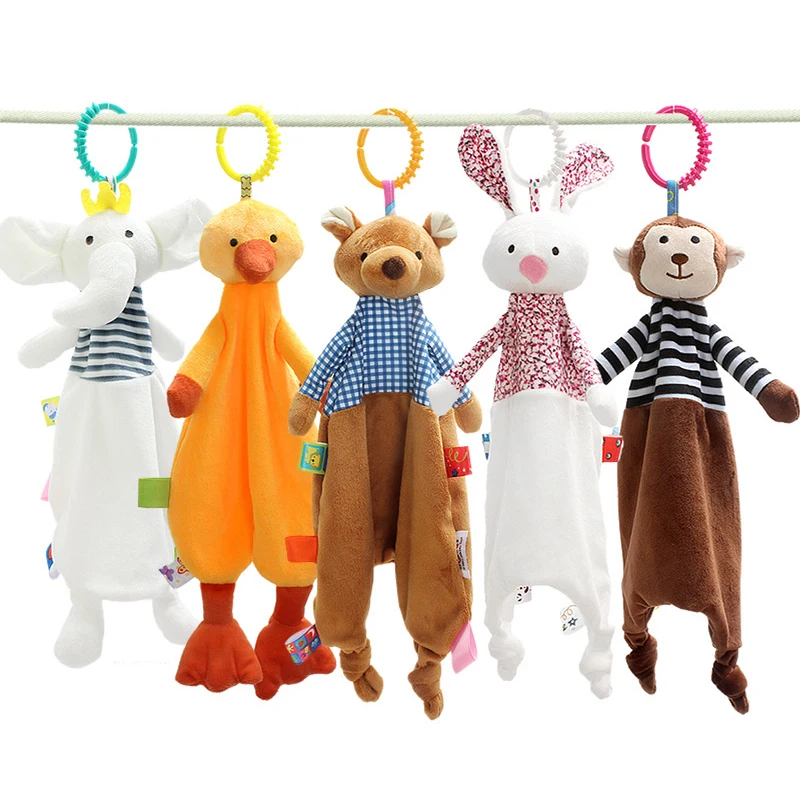 New Soothing Towel Newborn Baby Toys Cute Cartoon Animal Soft Rattle Mobile Rabbit Monkey Bear Doll Toy For Bebe Christmas Gifts